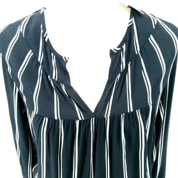 NWT Long Sleeves Striped Ruffle Stripes Dress Elastic Waist XS S M L Tul… - Picture 4 of 9